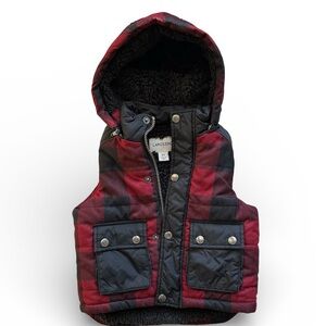 Lands' End Kids Plaid Vest in Red and Black - 2T
